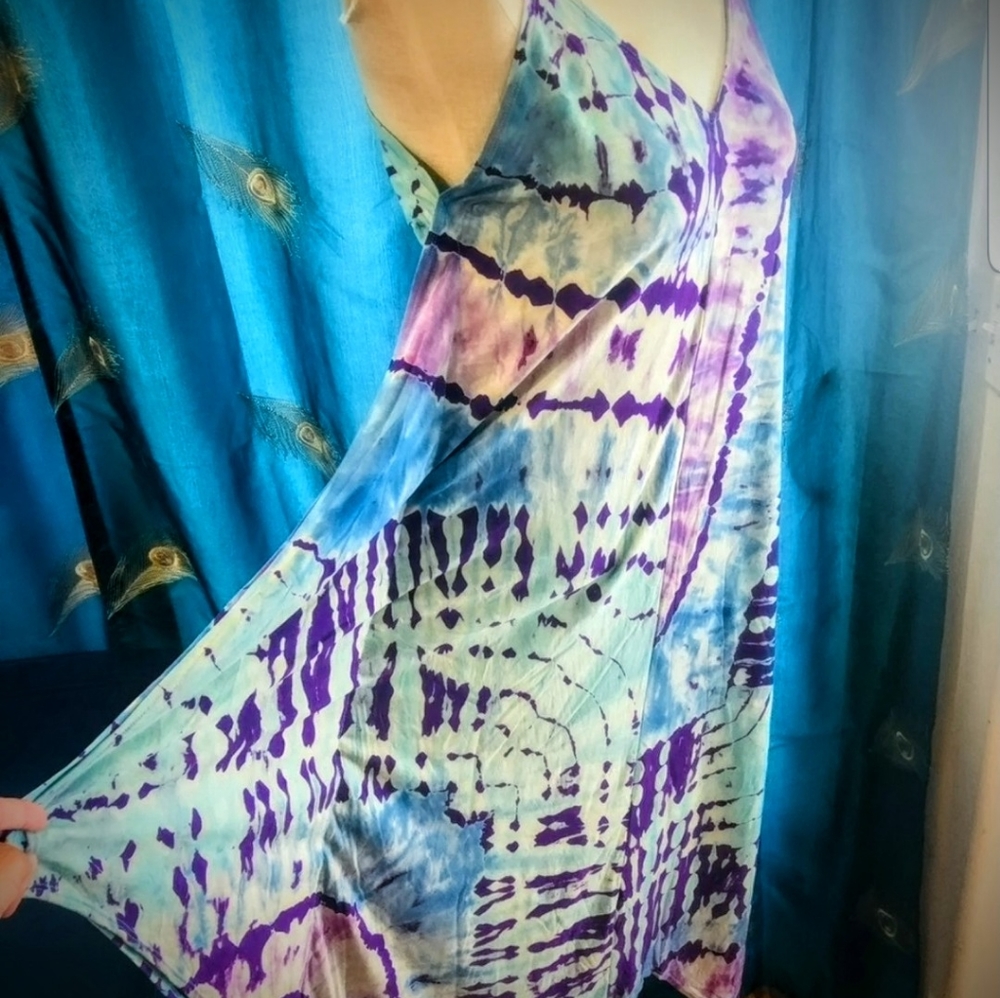 ZEN KNITS Multicolored Tie-Dye Sleeveless Maxi Dress